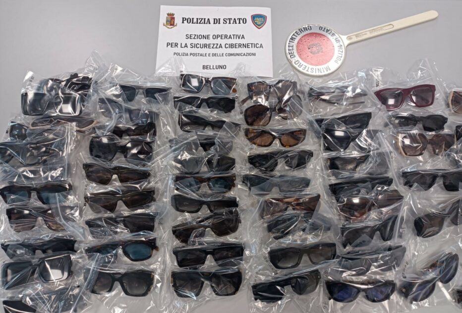 La Polizia di Stato sequestra 200 paia di occhiali rubati a Luxottica