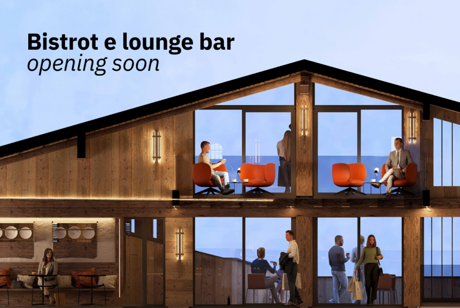 Apre “The Roof Cortina Bistrot & Lounge Bar”, al quarto piano de La Cooperativa di Cortina